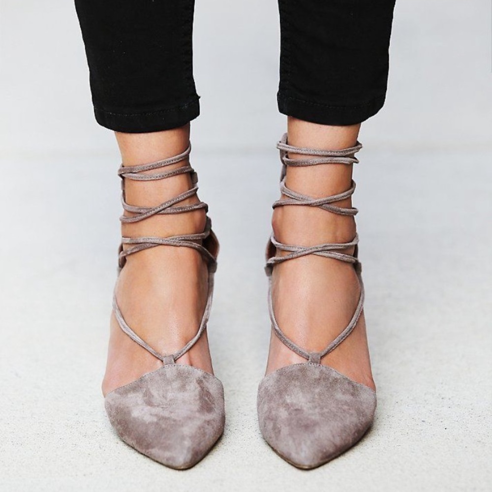 Free people Jeffrey Campbell taupe suede heels